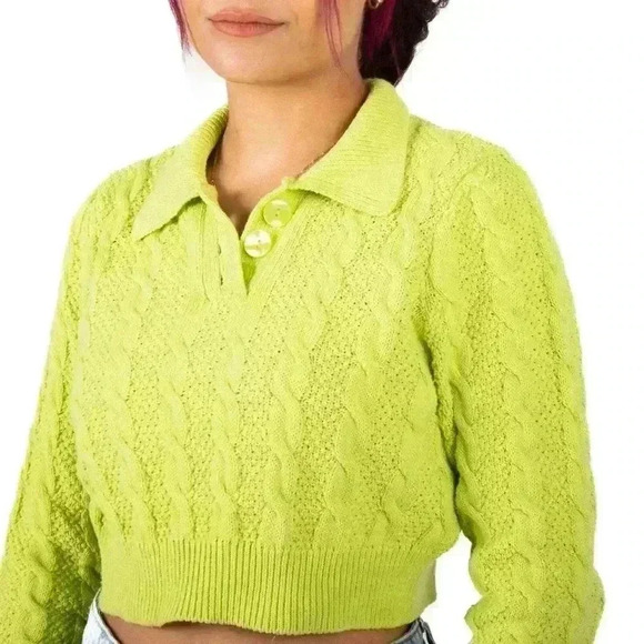Only Cropped Polo Knit NWT - Picture 4 of 8